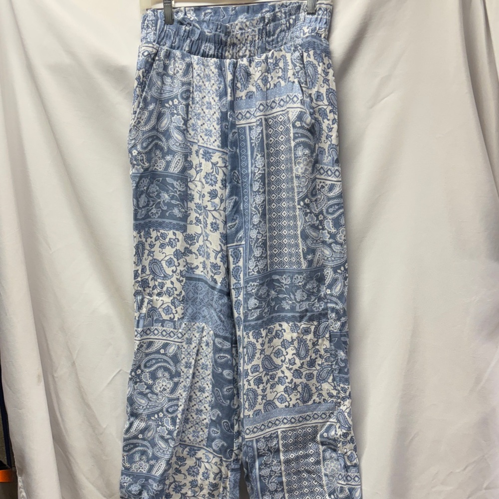 Sienna Sky Blue and White Floral Pants